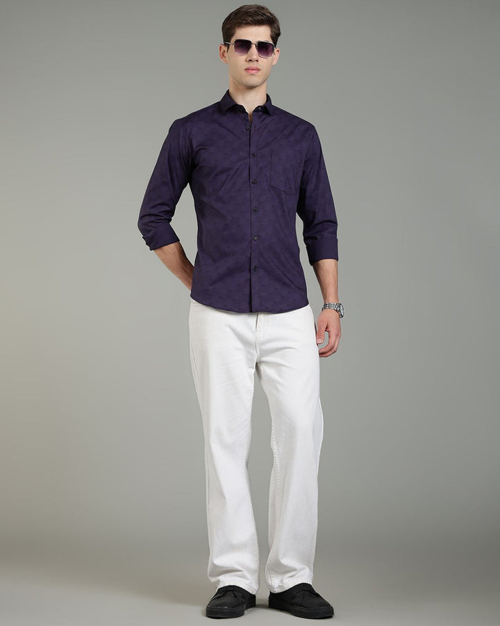 Dark Purple Wavy Print -Full-Stain Proof