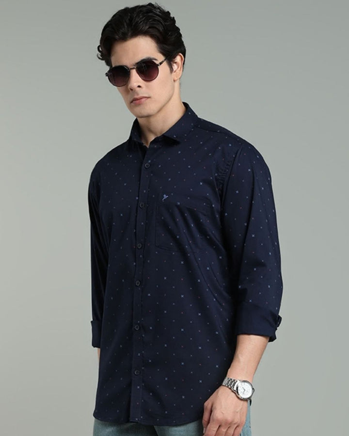 Navy Cross Print -Full-Stain Proof