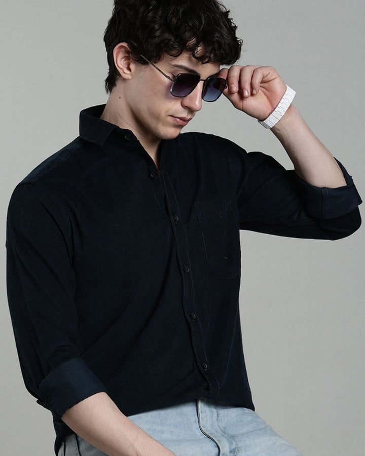 Midnight Blue -Full-Corduroy Shirt