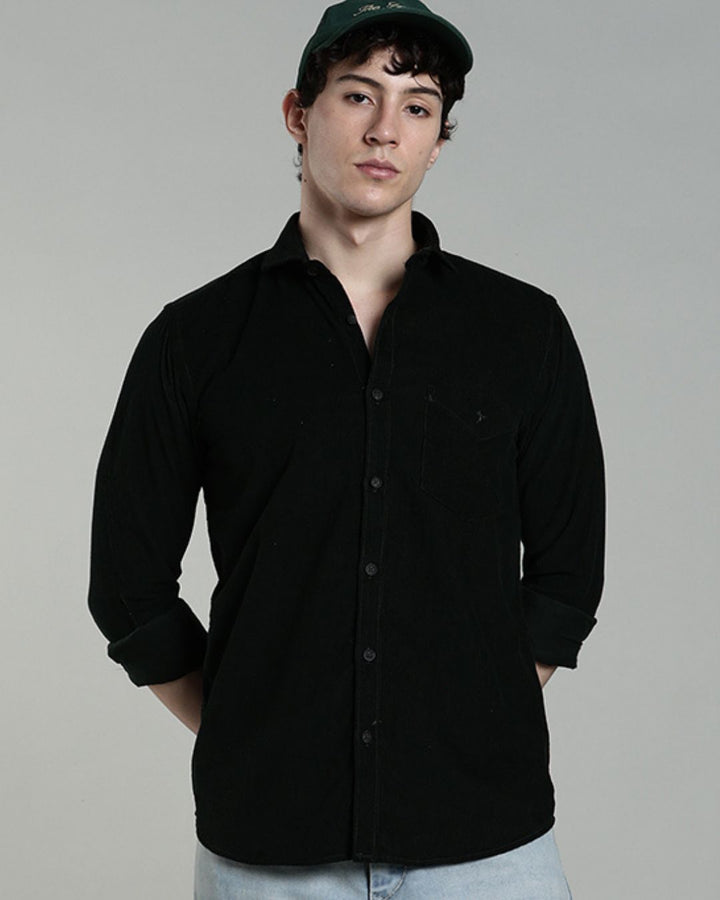 Bottle Green - Full-Corduroy Shirt
