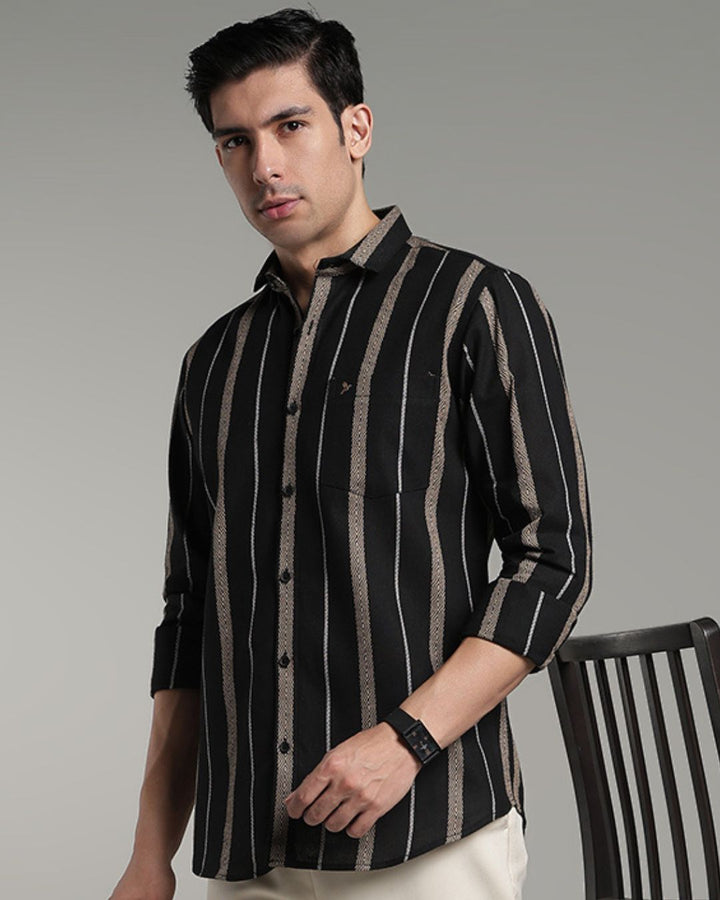 Black Monochrome Stripes  -Full-Stain Proof