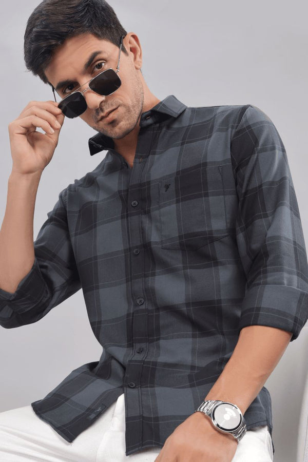 Darkish Grey & Black Checks - Full-Stain Proof