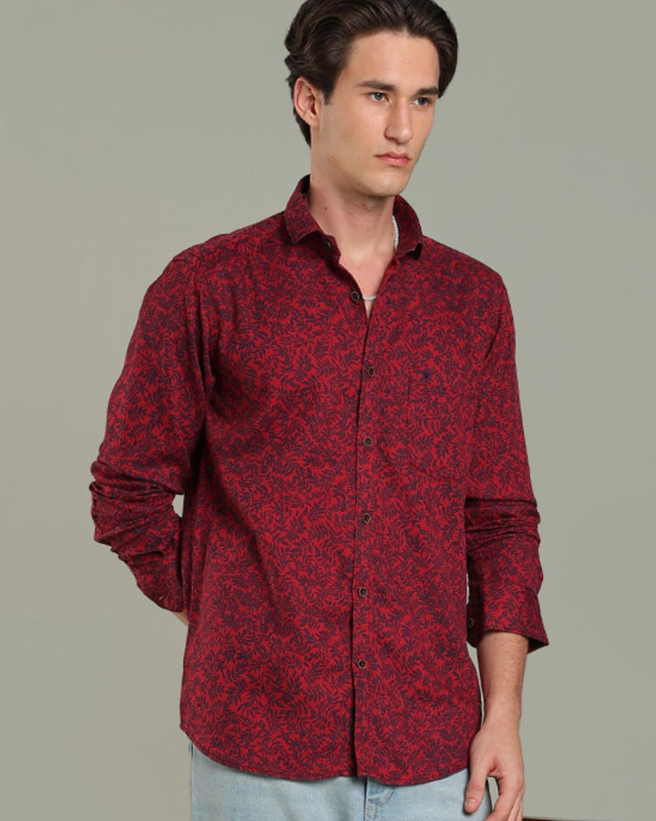 Reddish Leaf Print -Full-Stain Proof