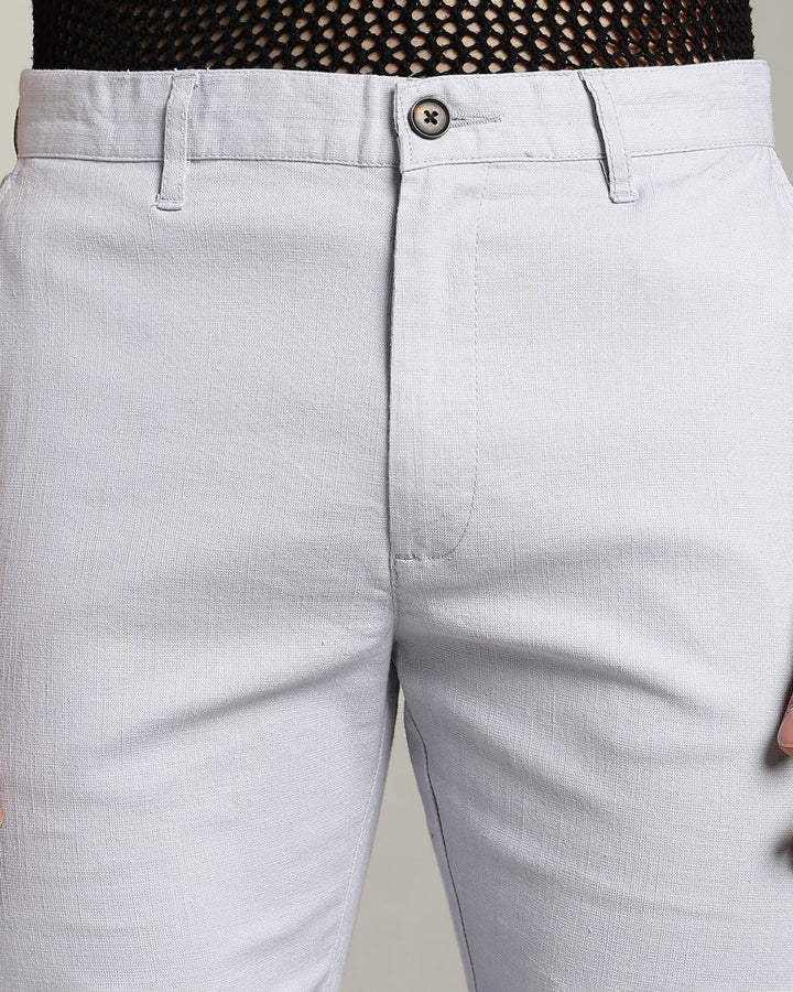 Lite Blue - 2 way stretch - COTTON LINEN PANT