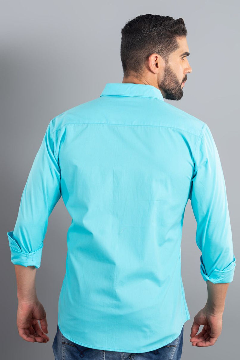 Turquoise Blue Solid-Full-Stain Proof