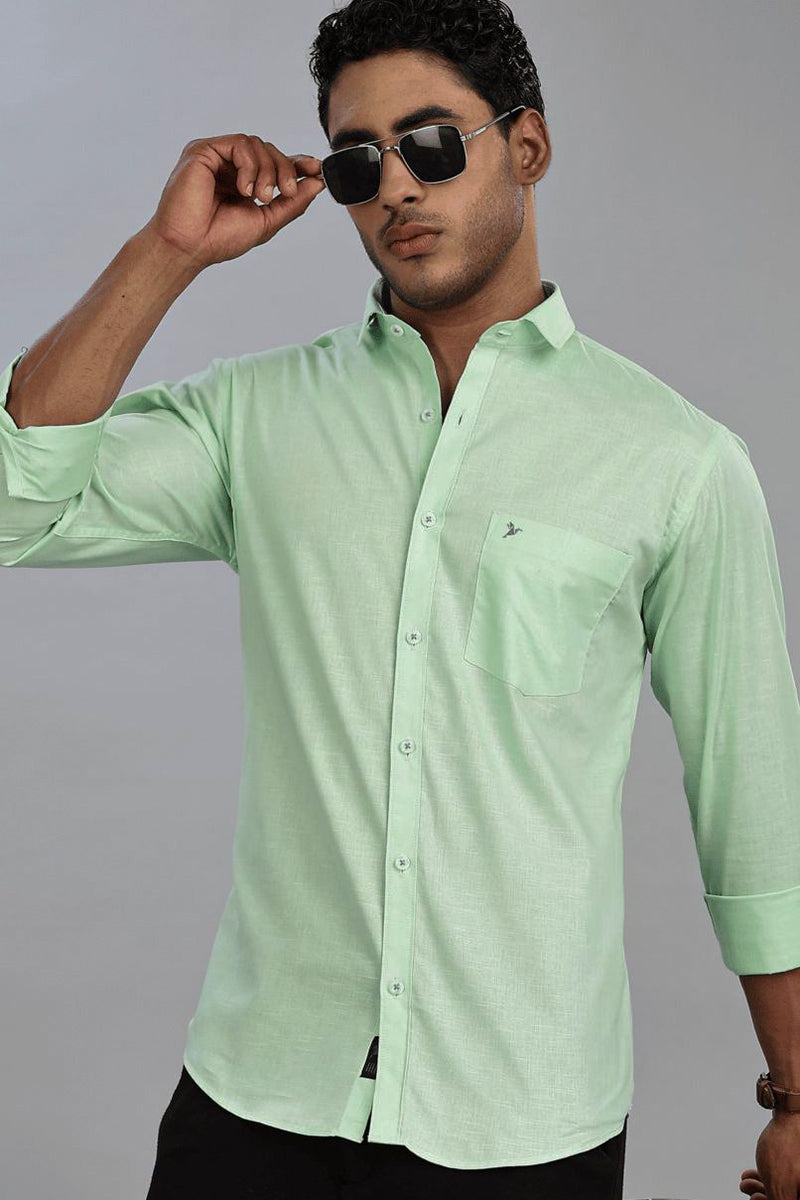 Pistah Green Cotton Linen - Full-Stain Proof