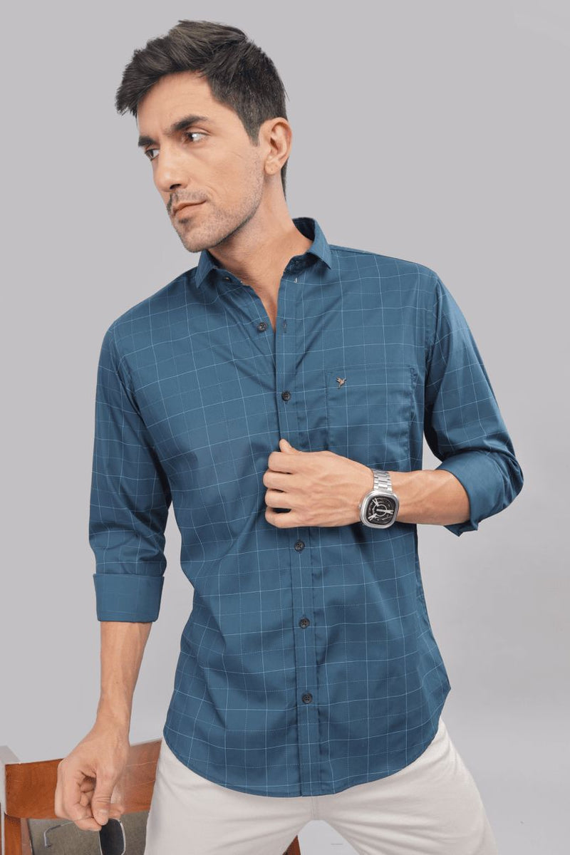 Deep Blue Checks - Full-Stain Proof