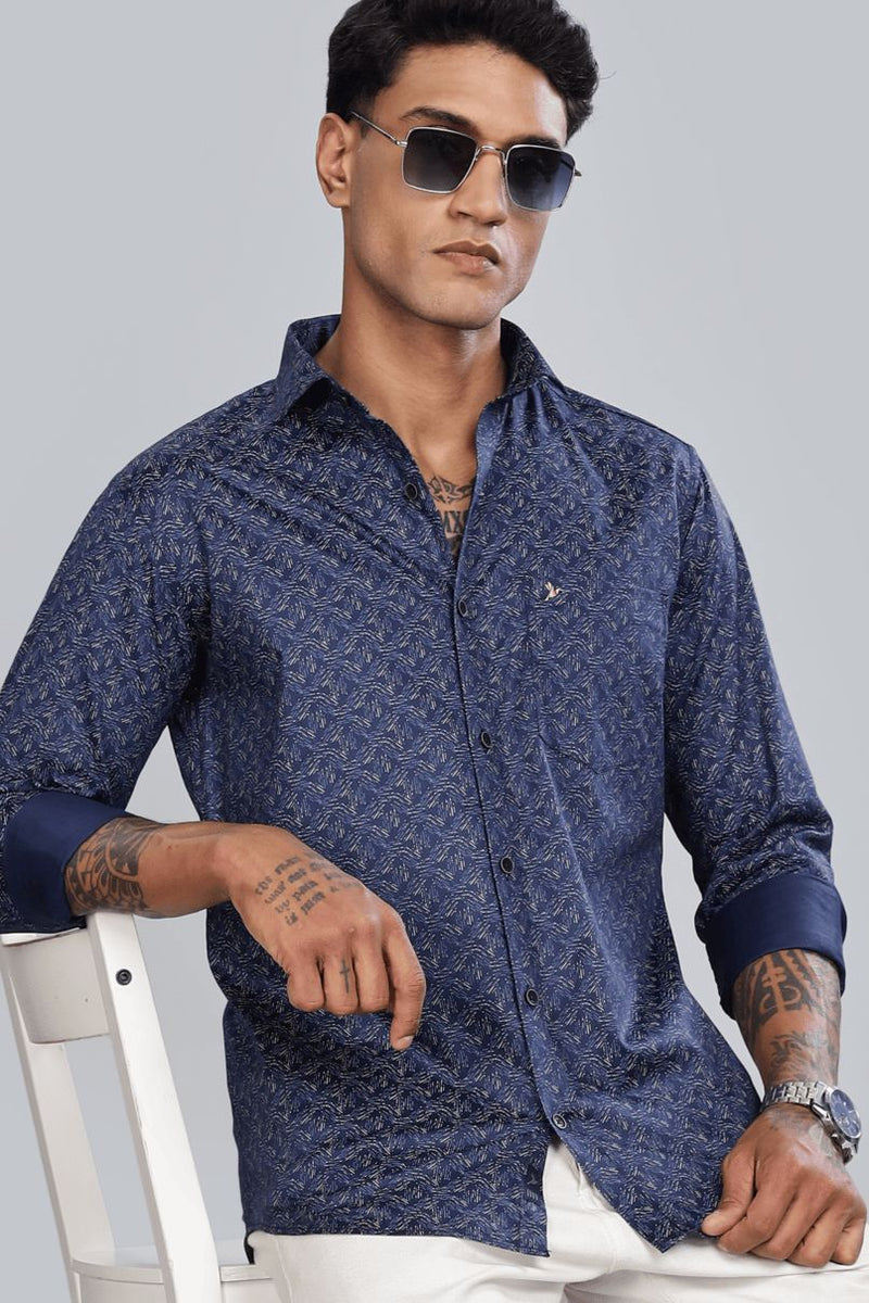 Stylish Navy & Gold Print -Full-Stain Proof