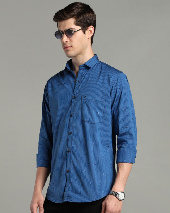 Blue Pet Striped Print -Full-Stain Proof