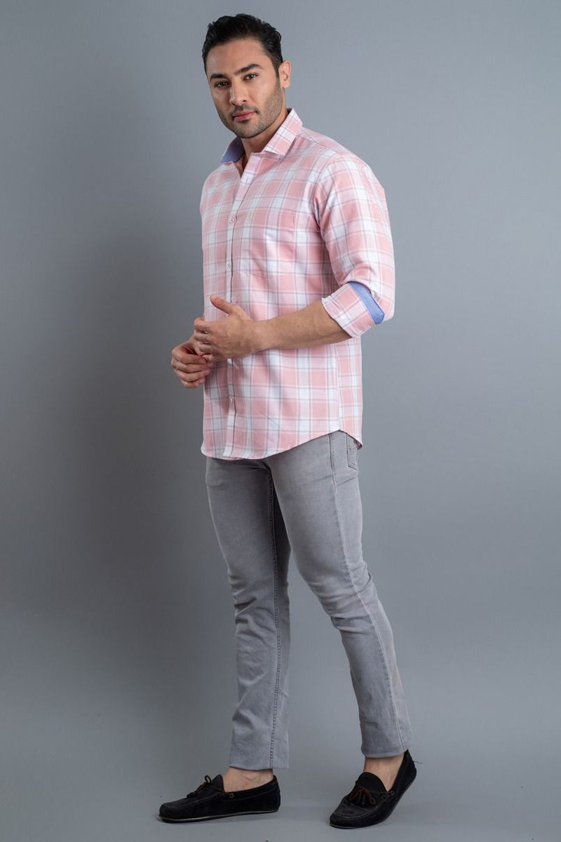 Baby Pink Checks - Full-Stain Proof