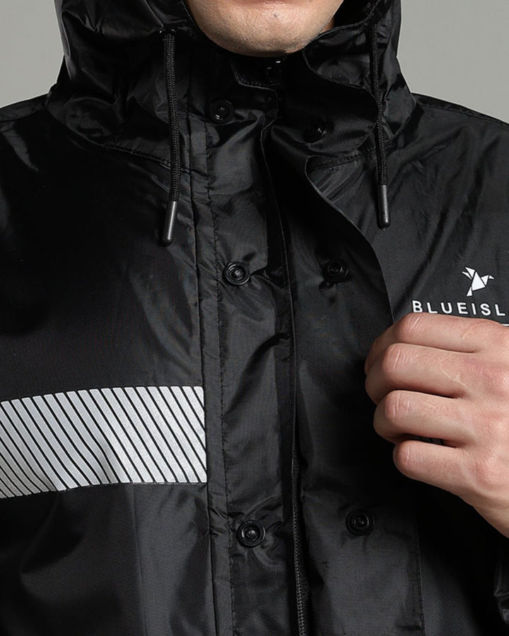 Black Reflector - Rain Jacket with Pant and Mobile Pouch