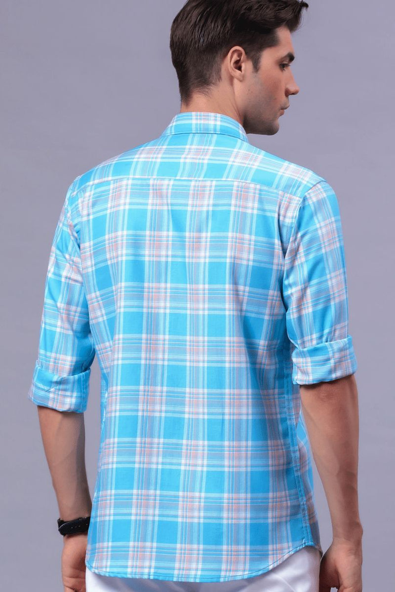 Bright Blue Checks - Full-Stain Proof