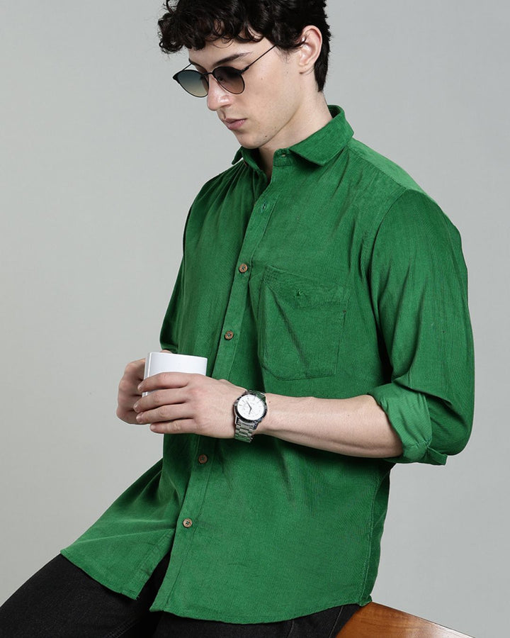 Parrot Green  -Full-Corduroy Shirt