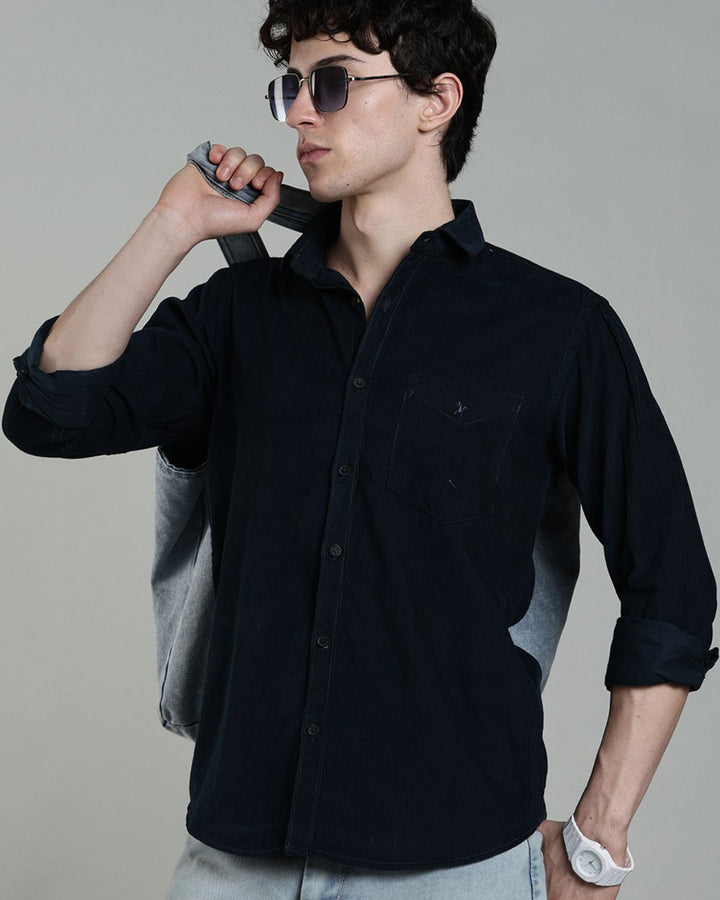 Midnight Blue -Full-Corduroy Shirt