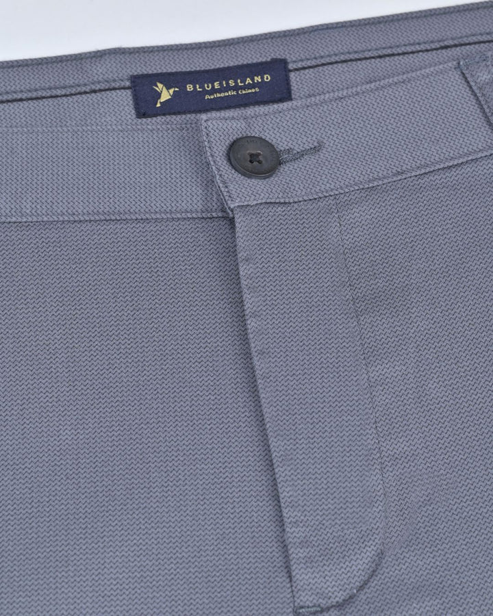 Steel Grey Sea Wave Printed - 2 way stretch - COTTON PANT
