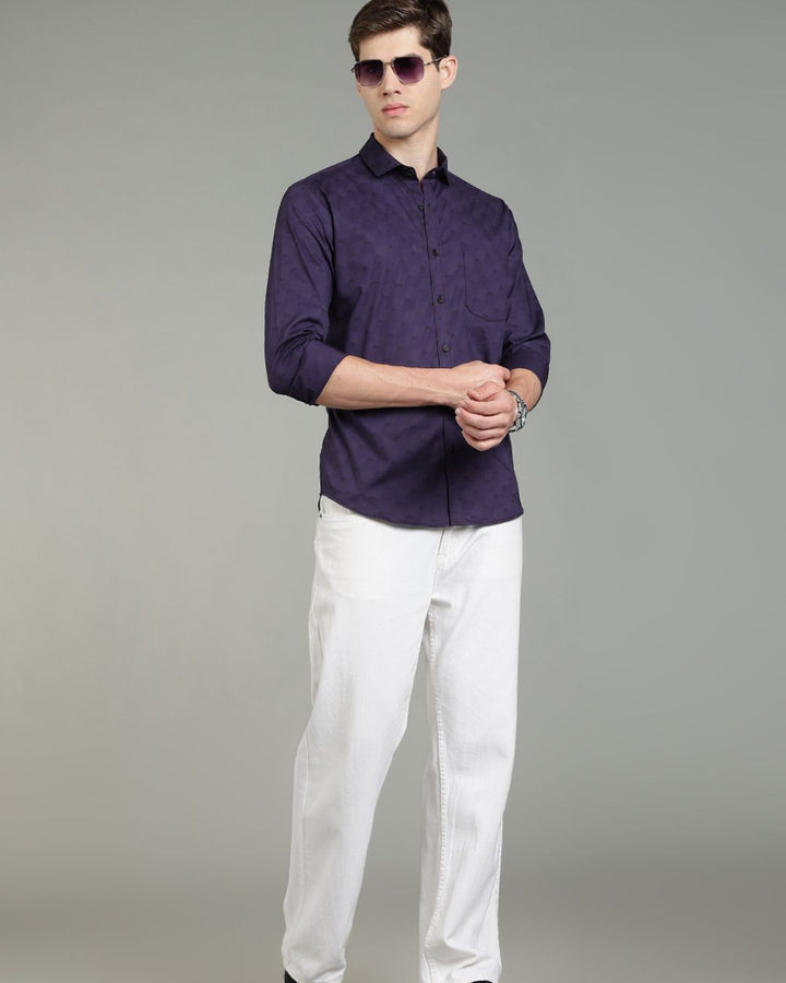 Dark Purple Wavy Print -Full-Stain Proof