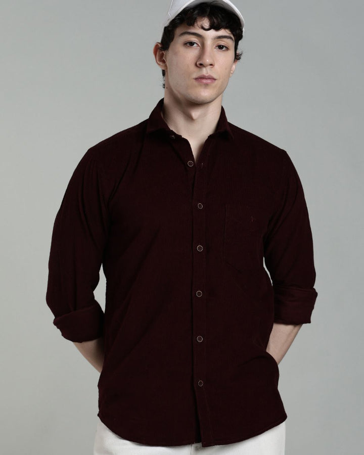 Dark Wine  - Full-Corduroy Shirt