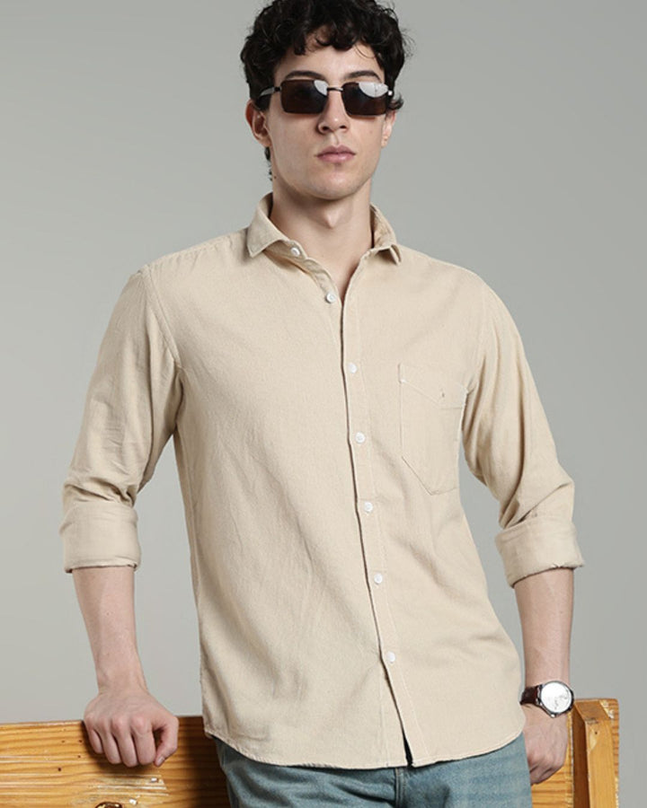 Sandal Cream  -Full-Corduroy Shirt