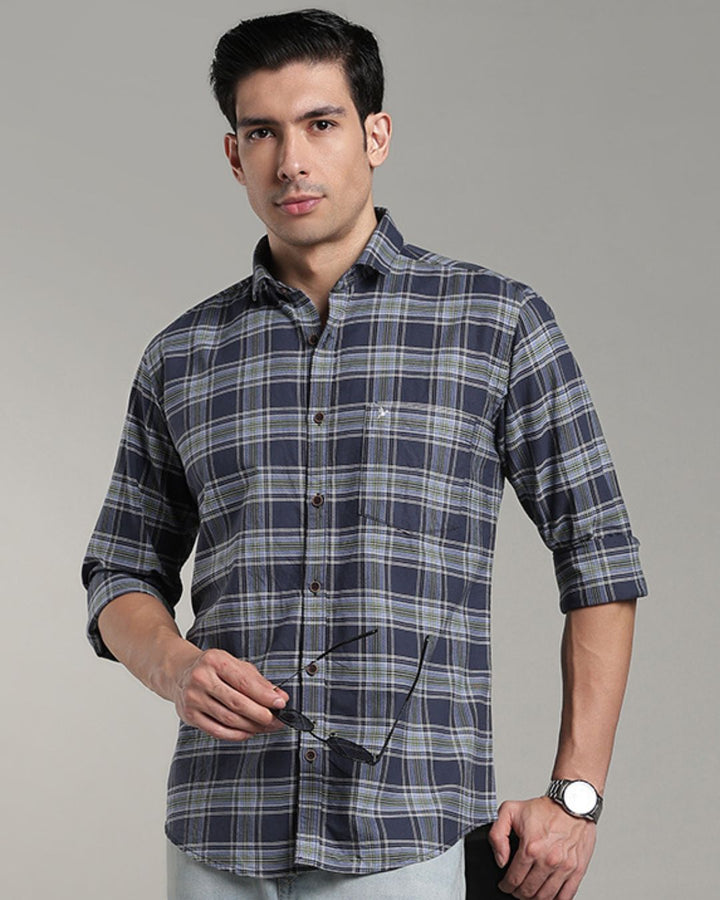 Bluish Grey Checks - Full-Stain Proof