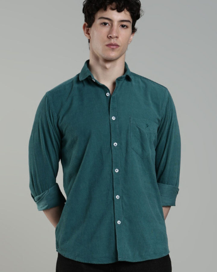 Peacock Green - Full-Corduroy Shirt