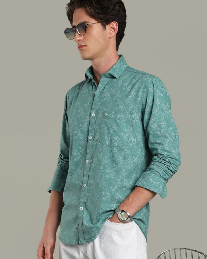 Sage Green Grass Print-Full-Stain Proof