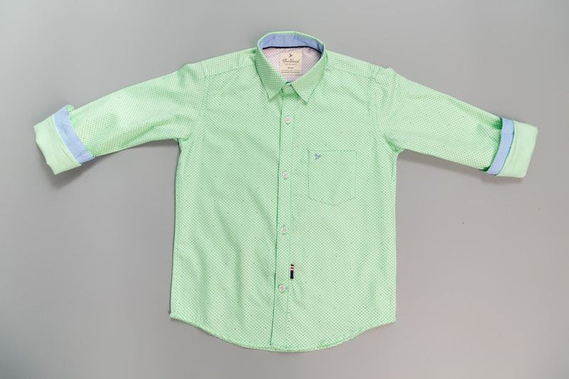 KIDS - Pistah Green Print-Stain Proof Shirt