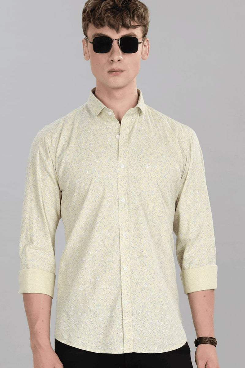Beige Yellow Print -Full-Stain Proof