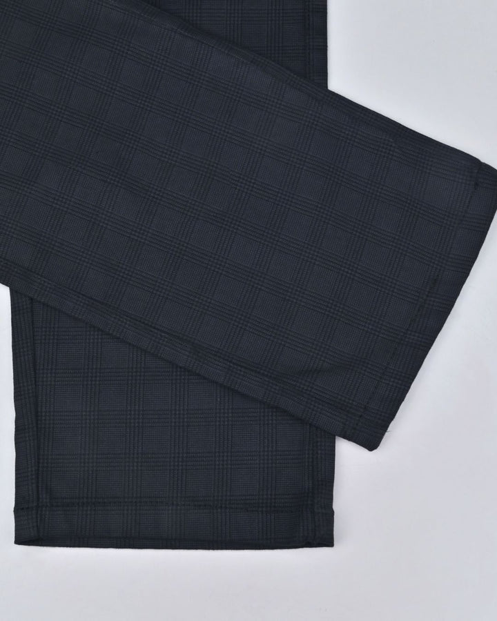 Black Multi Line Checks - 2 way stretch - COTTON PANT