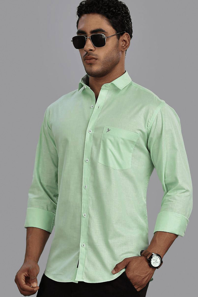 Pistah Green Cotton Linen - Full-Stain Proof