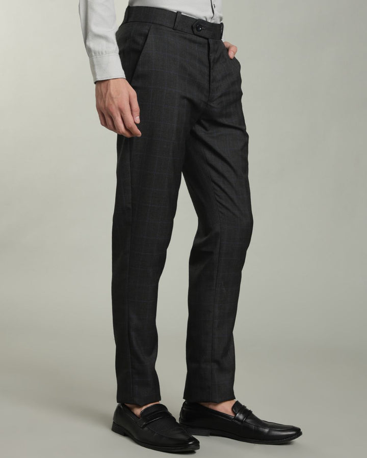 Black & Blue Line Checks - Wrinkle free Formal Pant