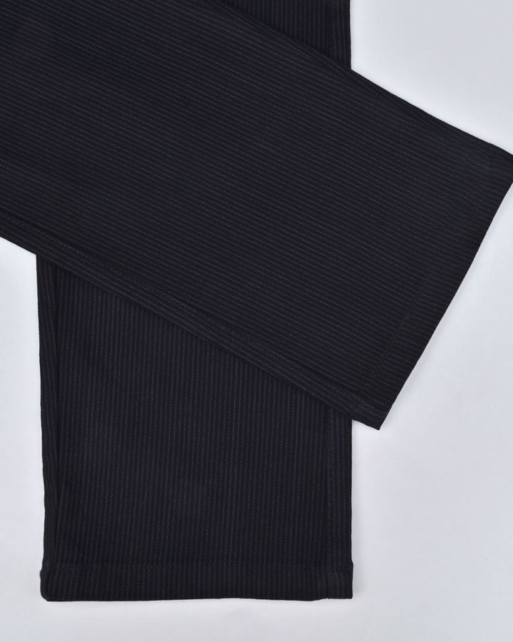 Black Seismic Wave Printed - 2 way stretch - COTTON PANT