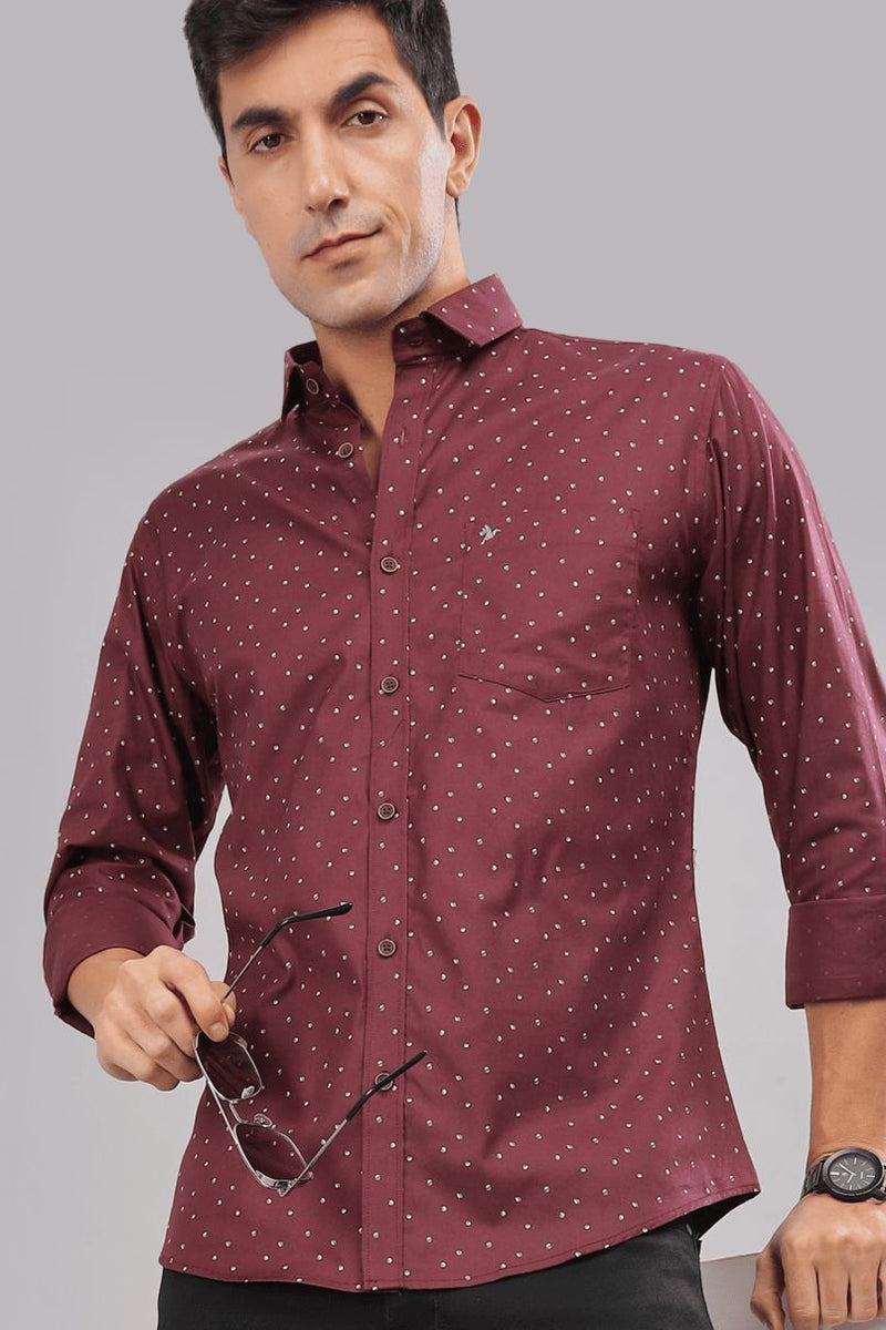 Maroon Polka Print -Full-Stain Proof