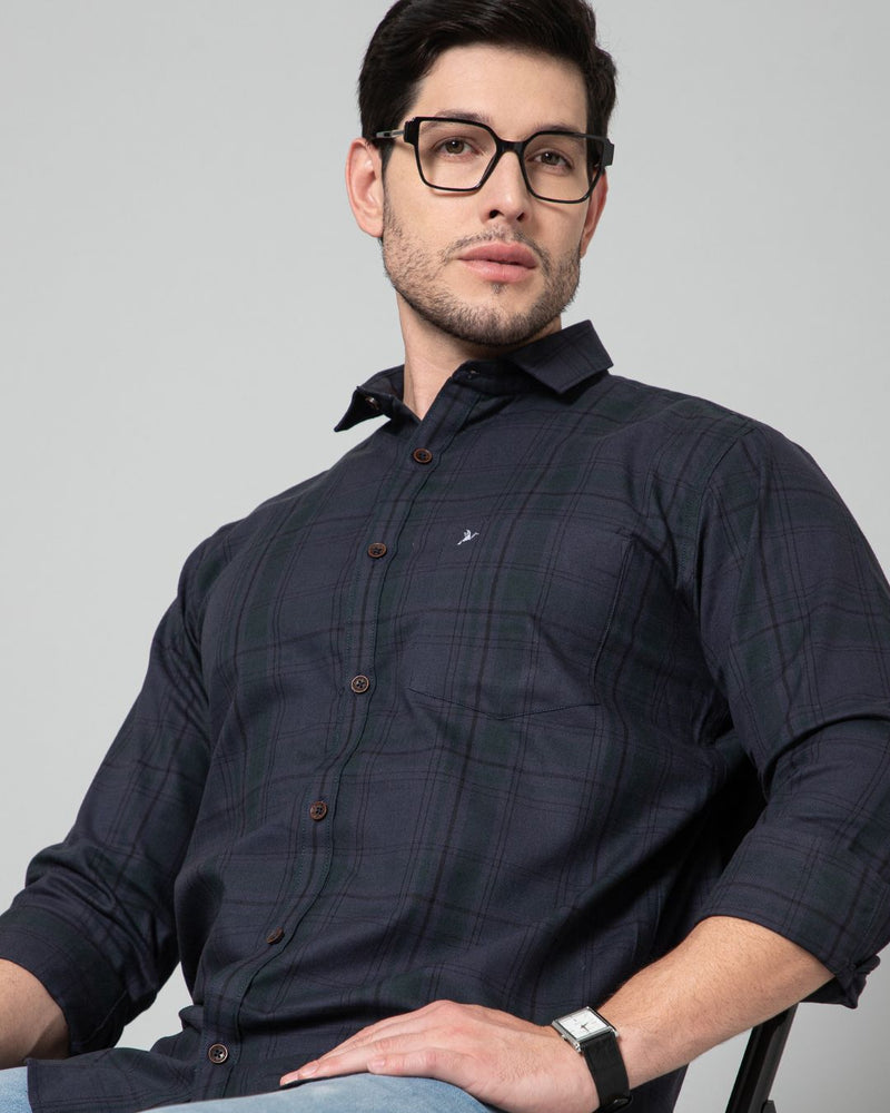 Dark Navy Checks - Full-Stain Proof