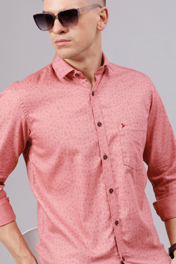 Salmon Pink Print -Full-Stain Proof