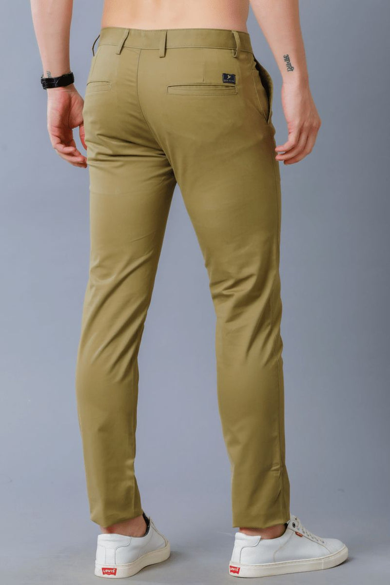 Olive Green - 2 way stretch - COTTON PANT