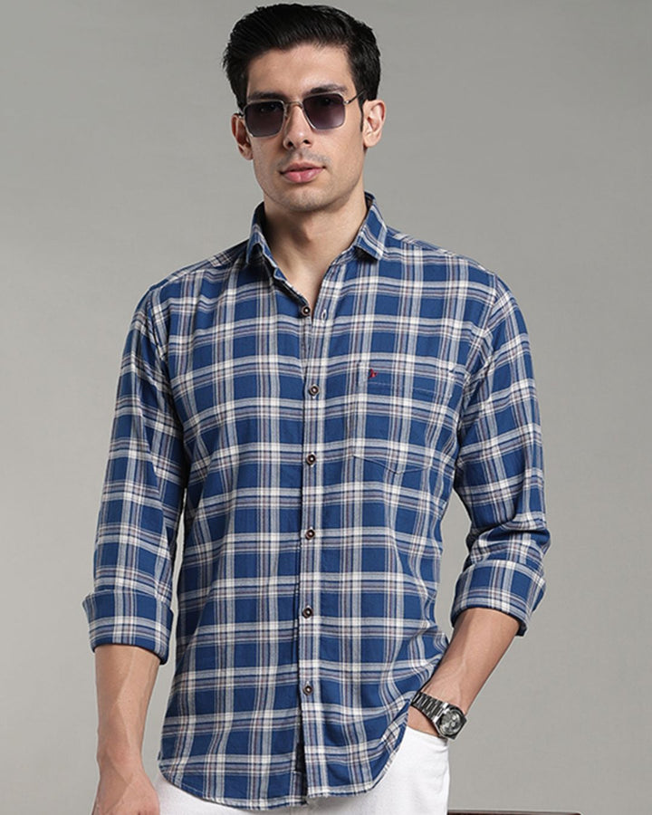 Cobalt Blue & White Checks - Full-Stain Proof