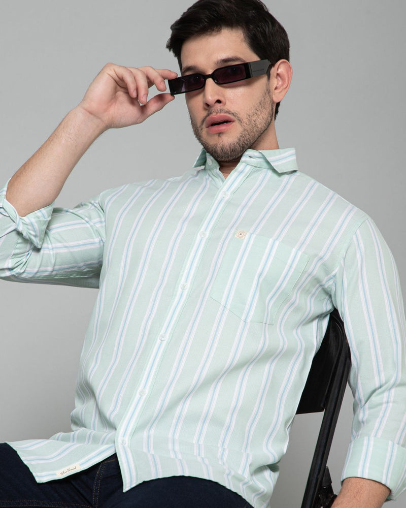 Green & Blue Line Stripes - Full-Stain Proof