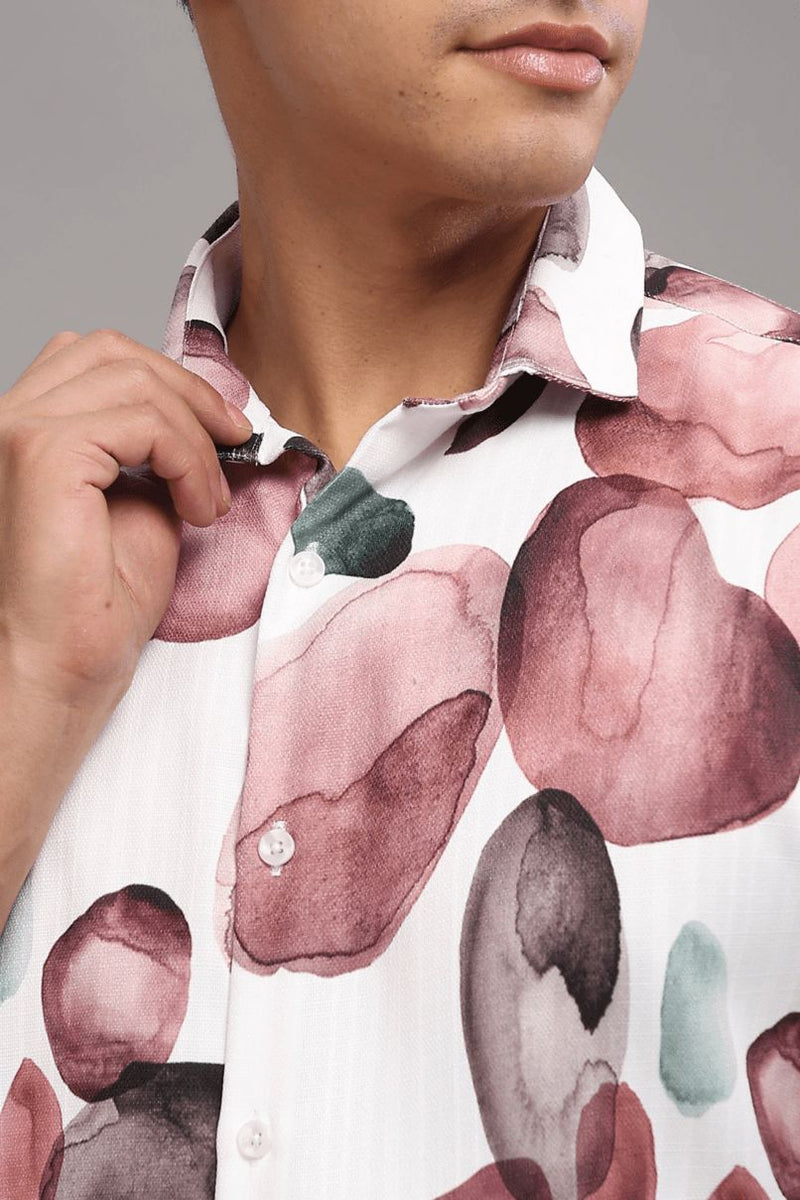Wine Bubble Printed Shirt - Full - Wrinkle Free