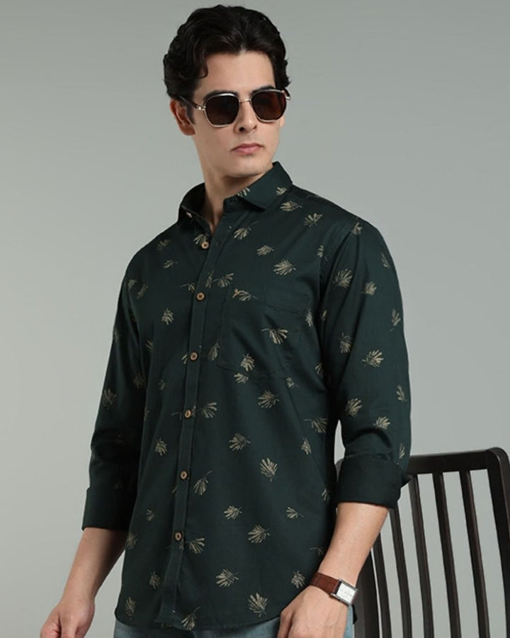 Rich Green Leaf Print -Full-Stain Proof