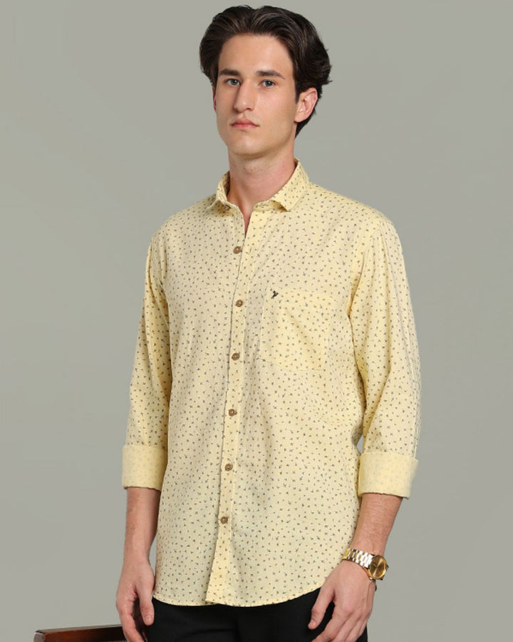 Yellow Flower Print -Full-Stain Proof