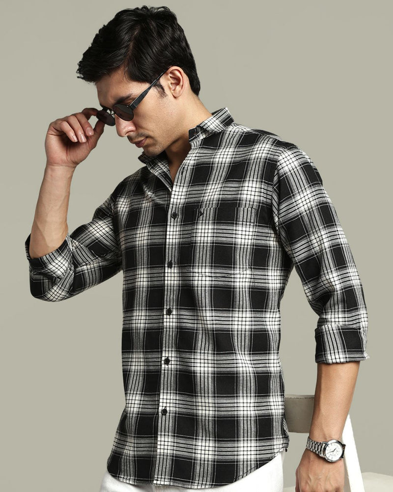 Black Multi Line Checks - Full-Stain Proof