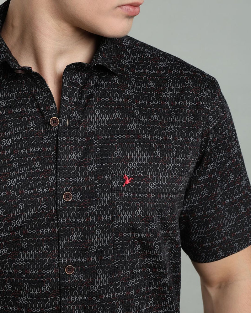 Black Cube Print -Half-Stain Proof
