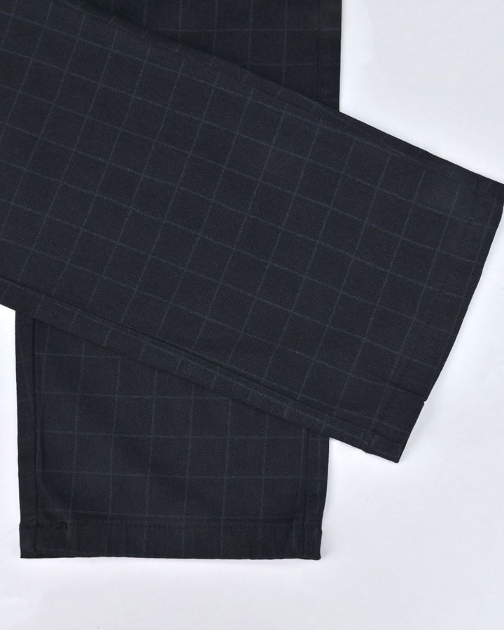 Black Dotted Box - 2 way stretch - COTTON PANT