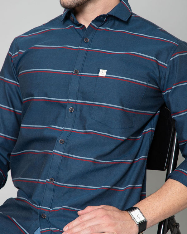 Navy Horizontal Stripes - Full-Stain Proof