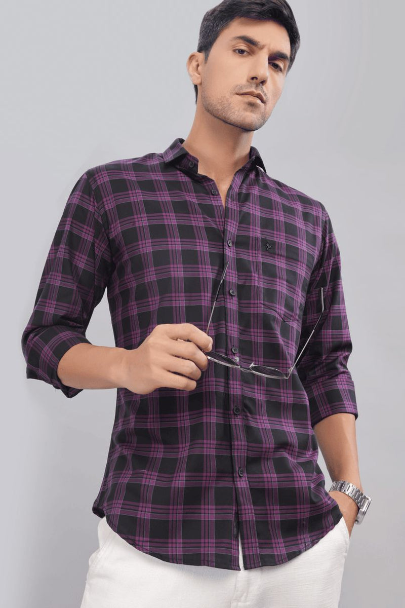 Black & Purple Multi Line Checks - Full-Stain Proof