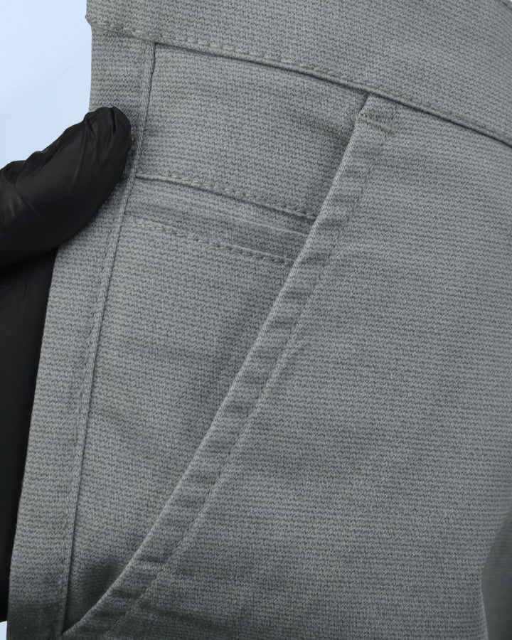 Grey Wave Printed - 2 way stretch - COTTON PANT