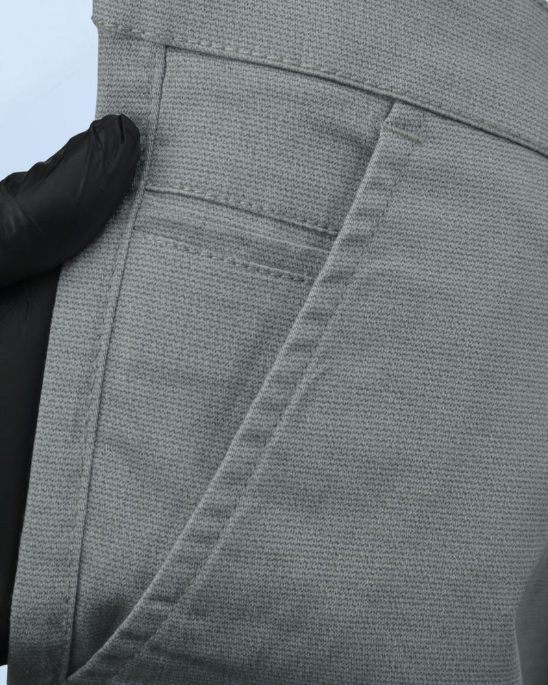 Grey Wave Printed - 2 way stretch - COTTON PANT