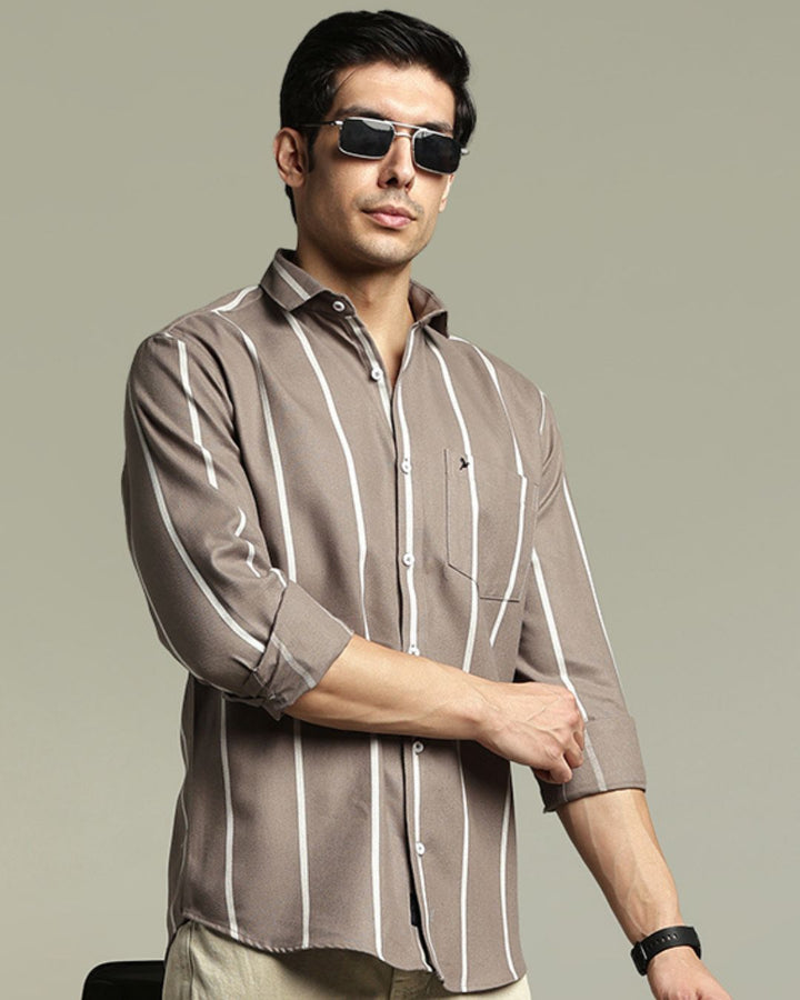 Mauve Grey Stripes  -Full-Stain Proof