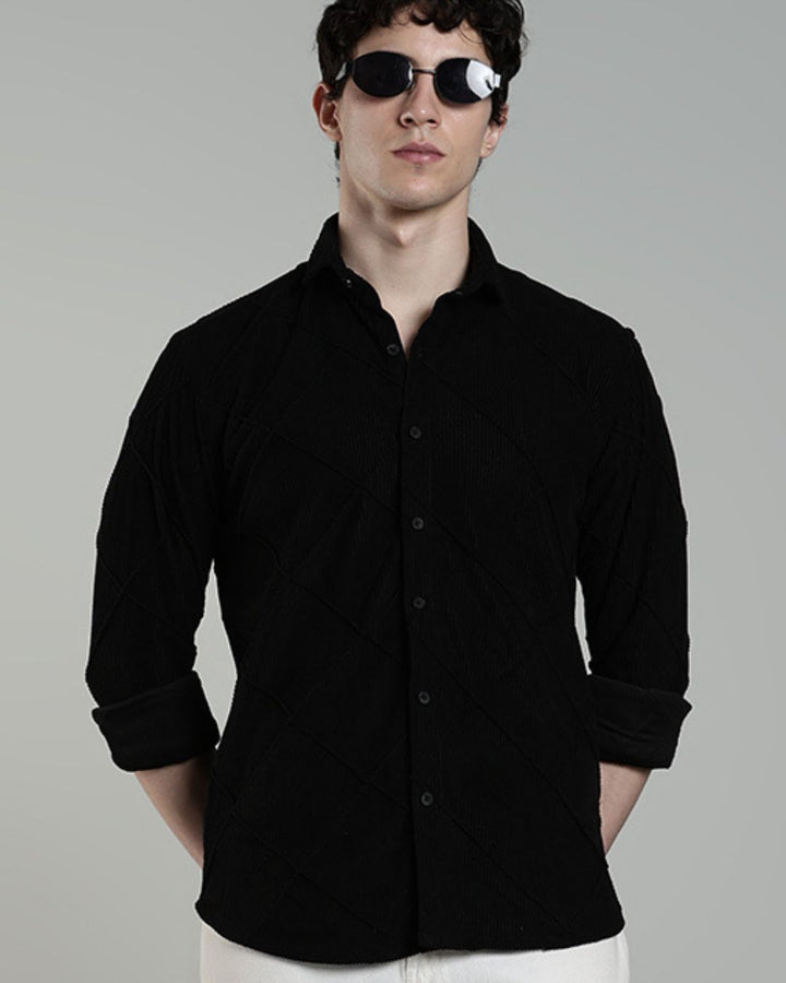 Black Thread Checks - Full-Corduroy Shirt