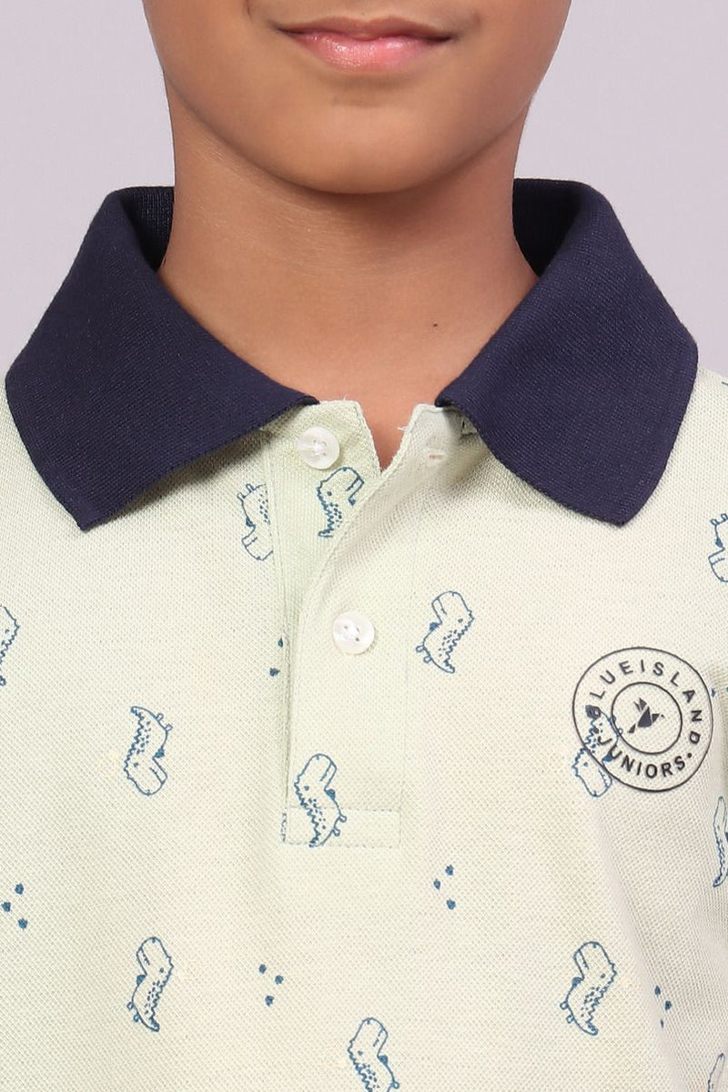 KIDS - Dino Print Tshirt - Stain Proof